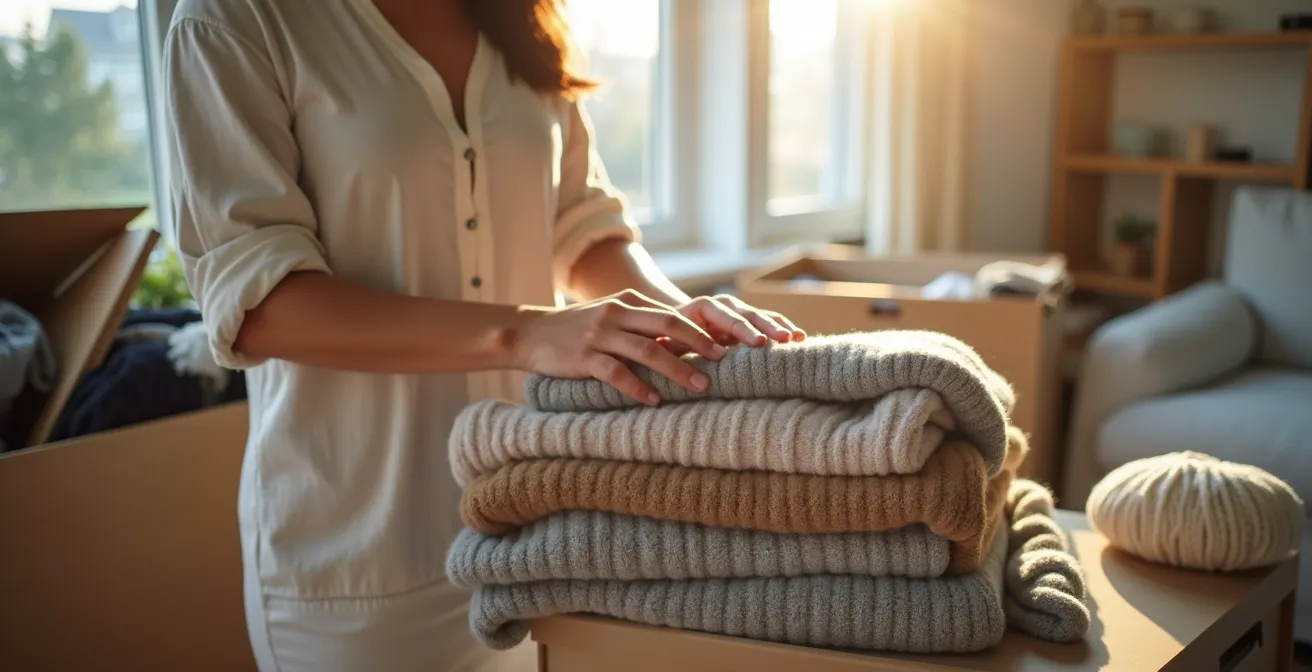 Aufgeräumter Schweizer Wohnraum im Übergang zwischen Winter und Frühling