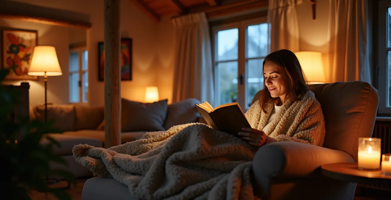 Schweizer Wohnzimmer mit mehreren Lichtquellen auf verschiedenen Höhen